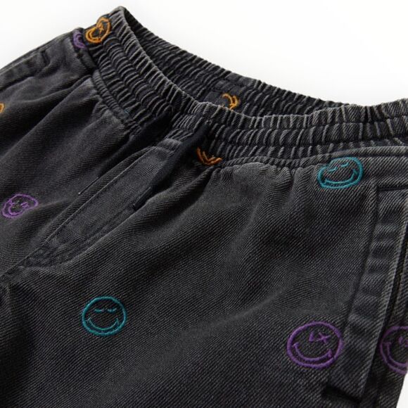 ZARA Kids | Black | SMILEYWORLD ® HAPPY COLLECTION FLOWY DENIM SHORTS - Picture 3 of 5